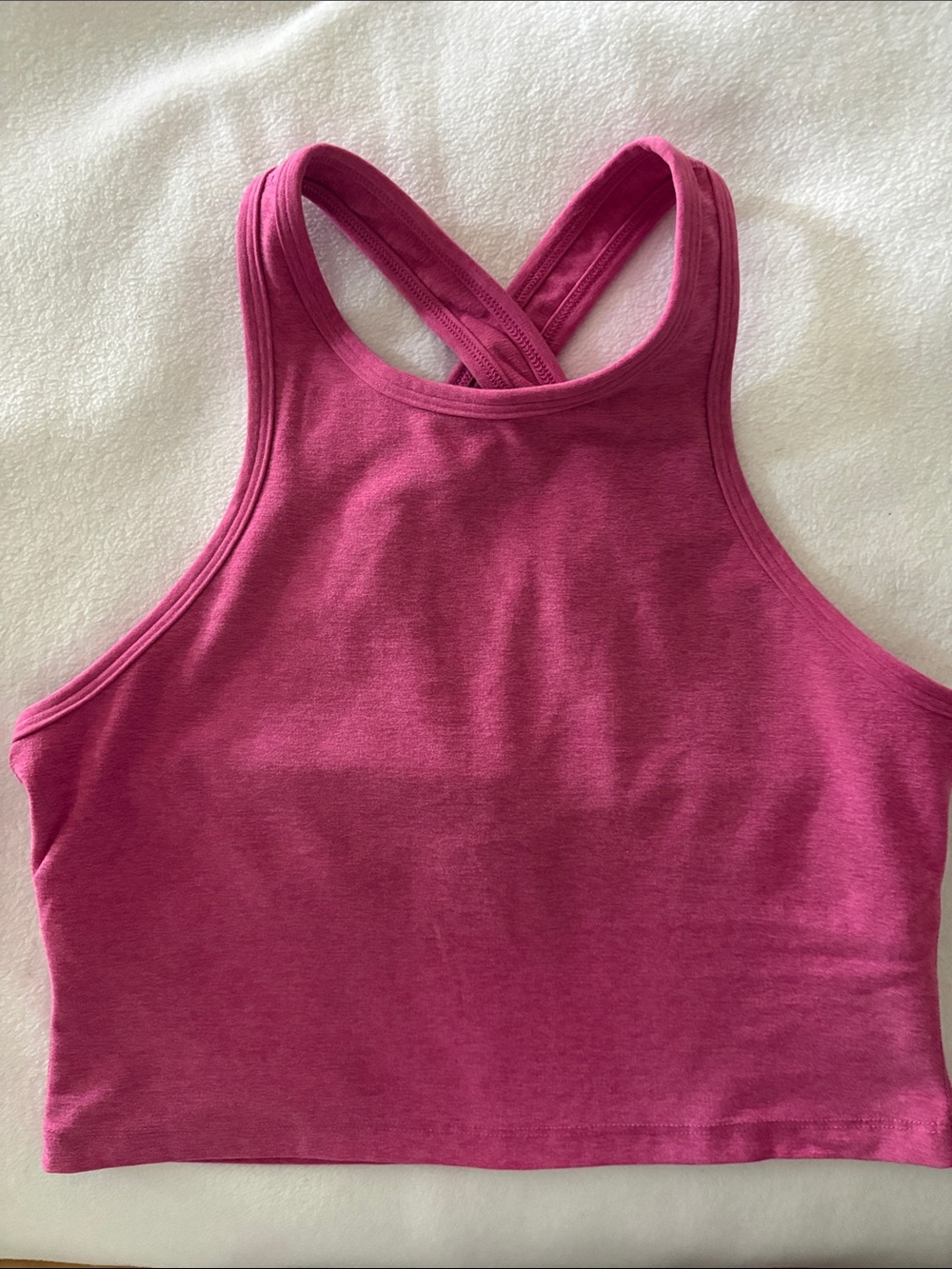 Beyond Yoga Hot Pink Crop Tank with Racerback Detail